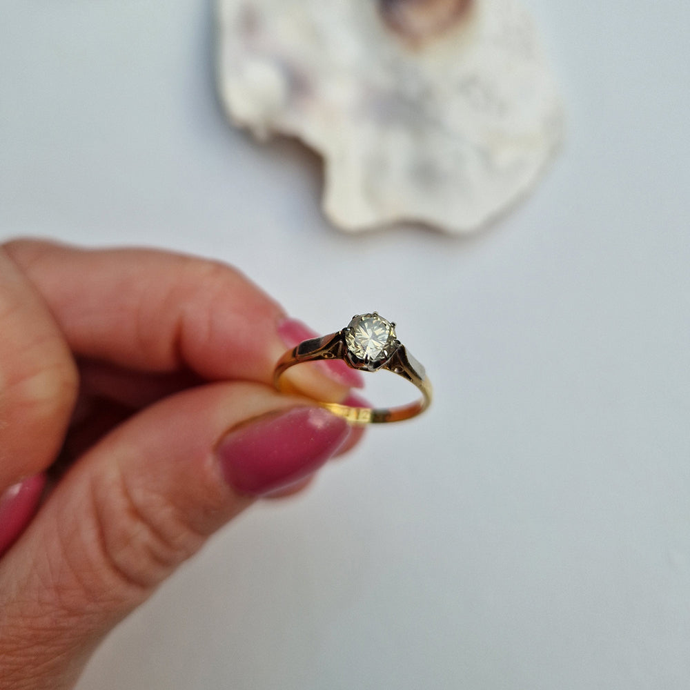Vintage Diamond Solitaire Engagement Ring