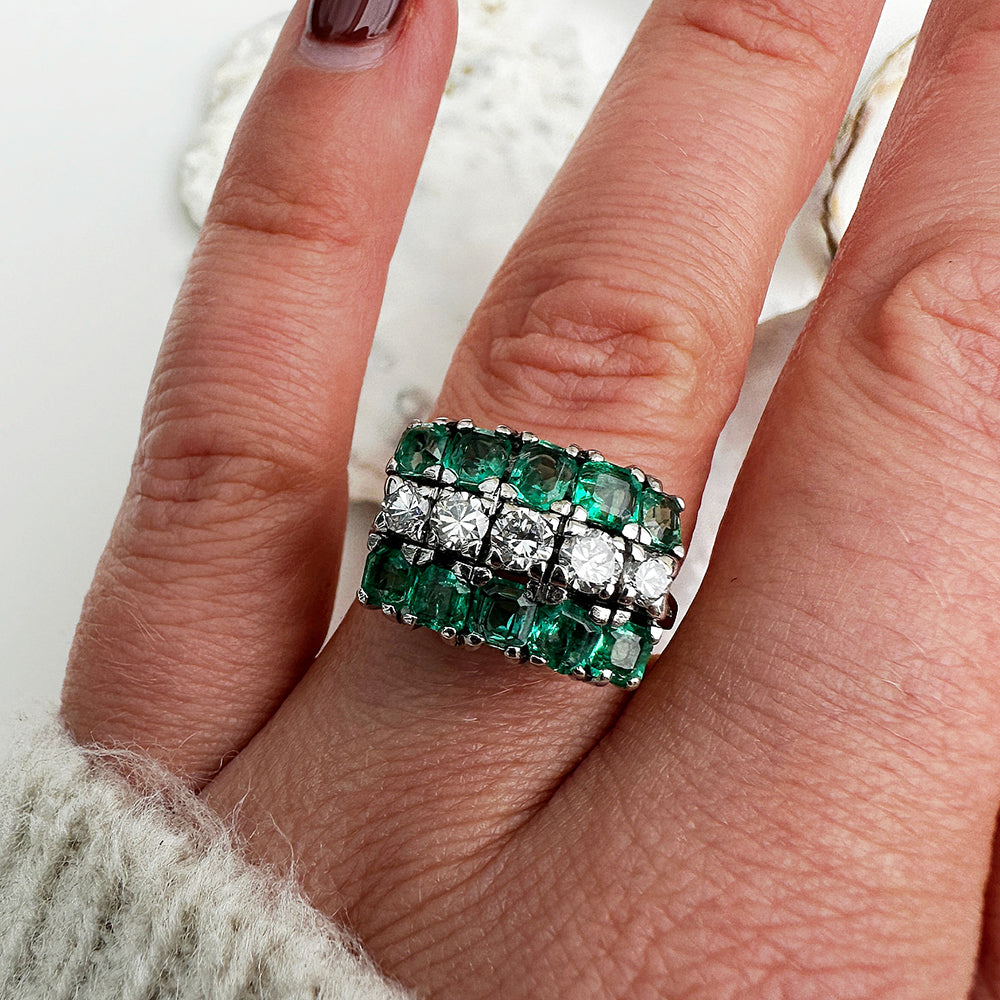 Emerald & Diamond Dress Ring