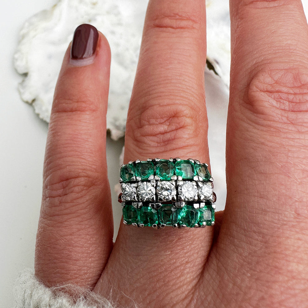 Emerald & Diamond Dress Ring