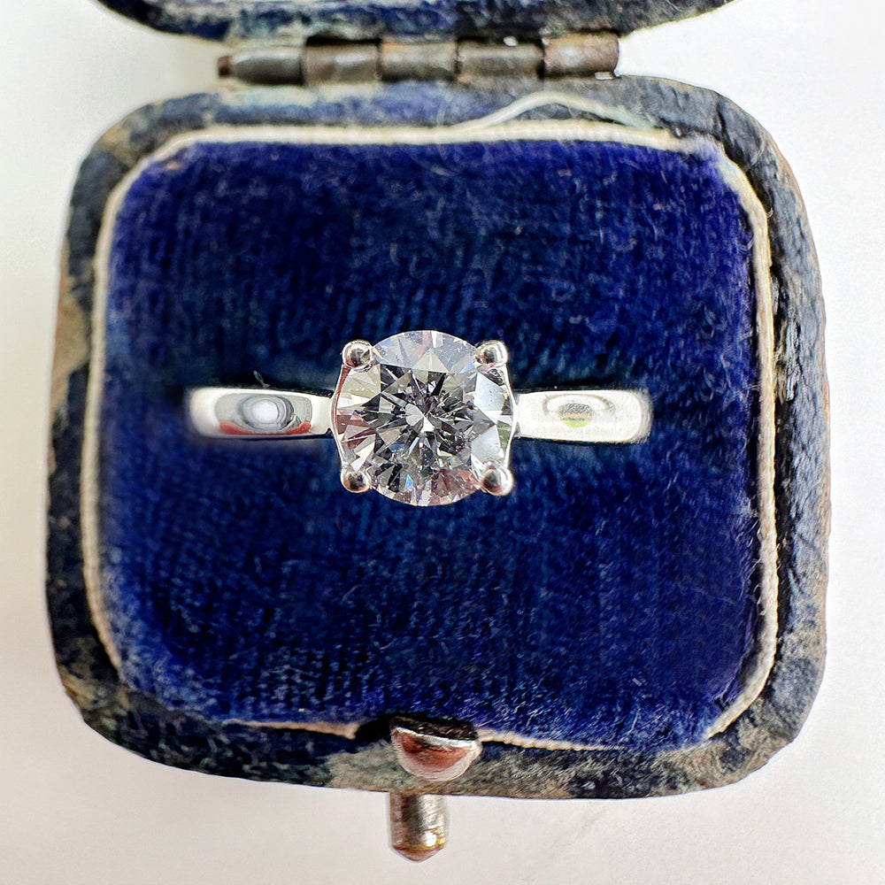 Certified Vintage Platinum Diamond Solitaire Engagement Ring