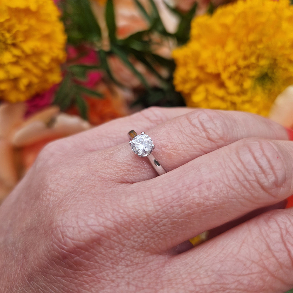 Certified Vintage Platinum Diamond Solitaire Engagement Ring