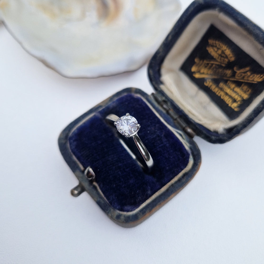 Certified Vintage Platinum Diamond Solitaire Engagement Ring