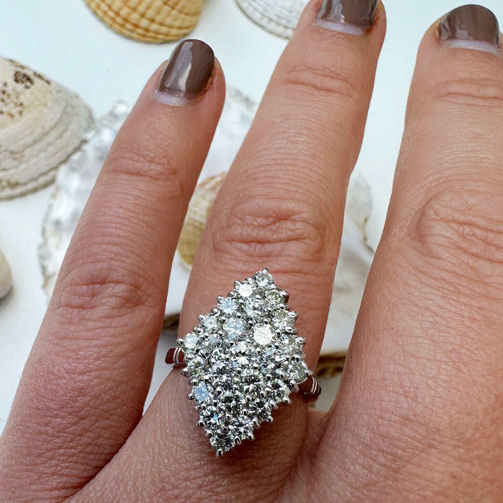Vintage Diamond Cluster Ring