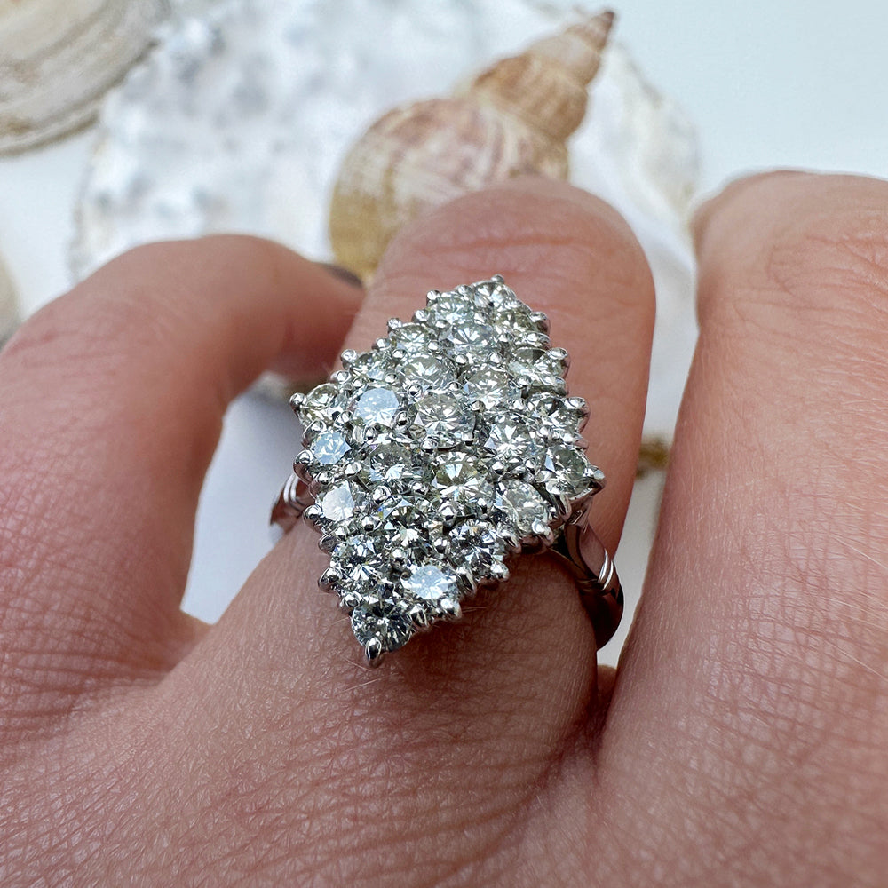 Vintage Diamond Cluster Ring