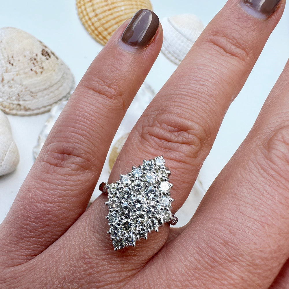 Vintage Diamond Cluster Ring