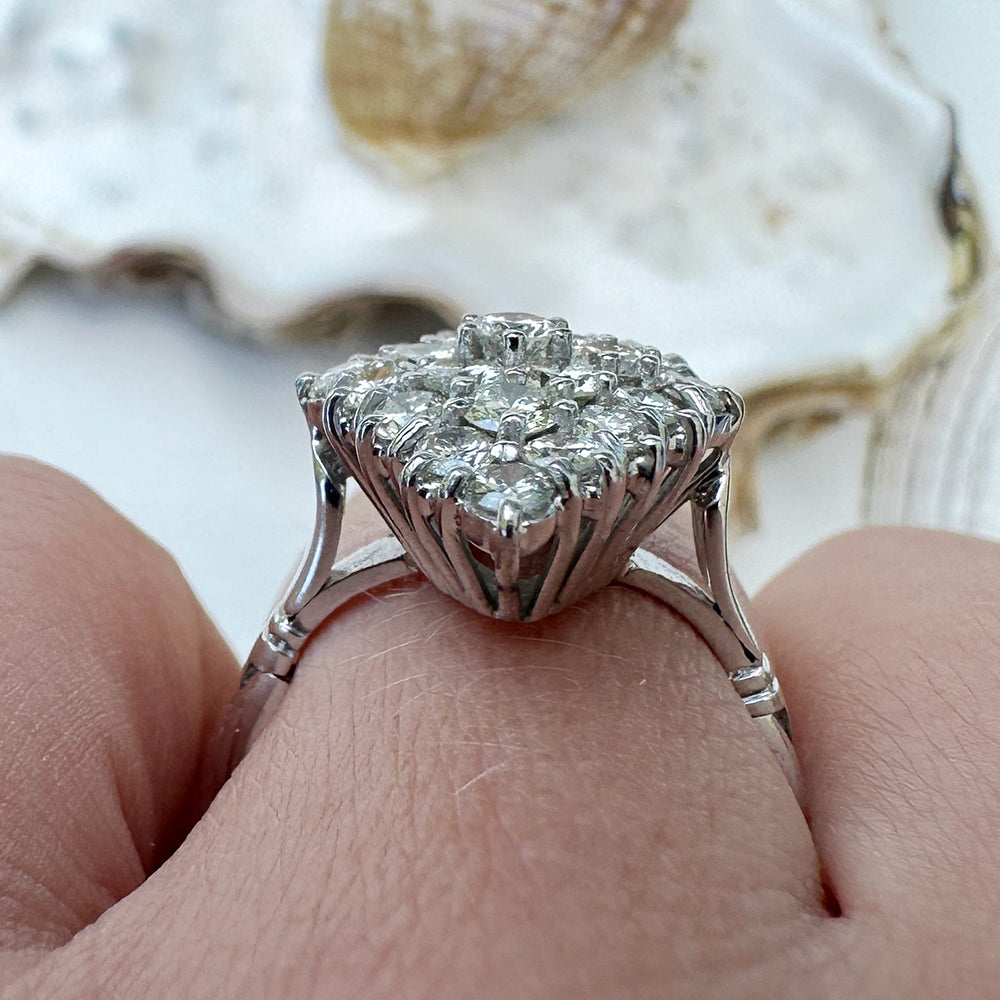 Vintage Diamond Cluster Ring