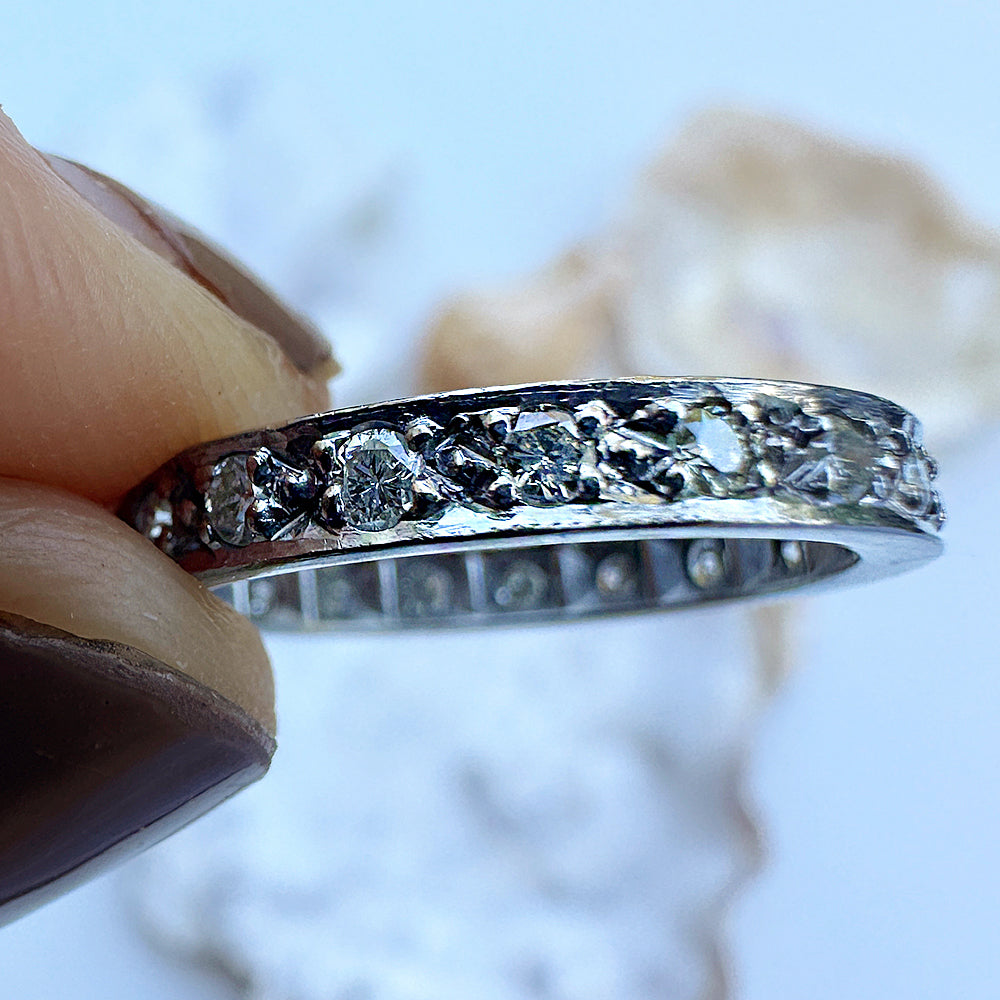 Vintage Platinum Diamond Full Eternity Ring