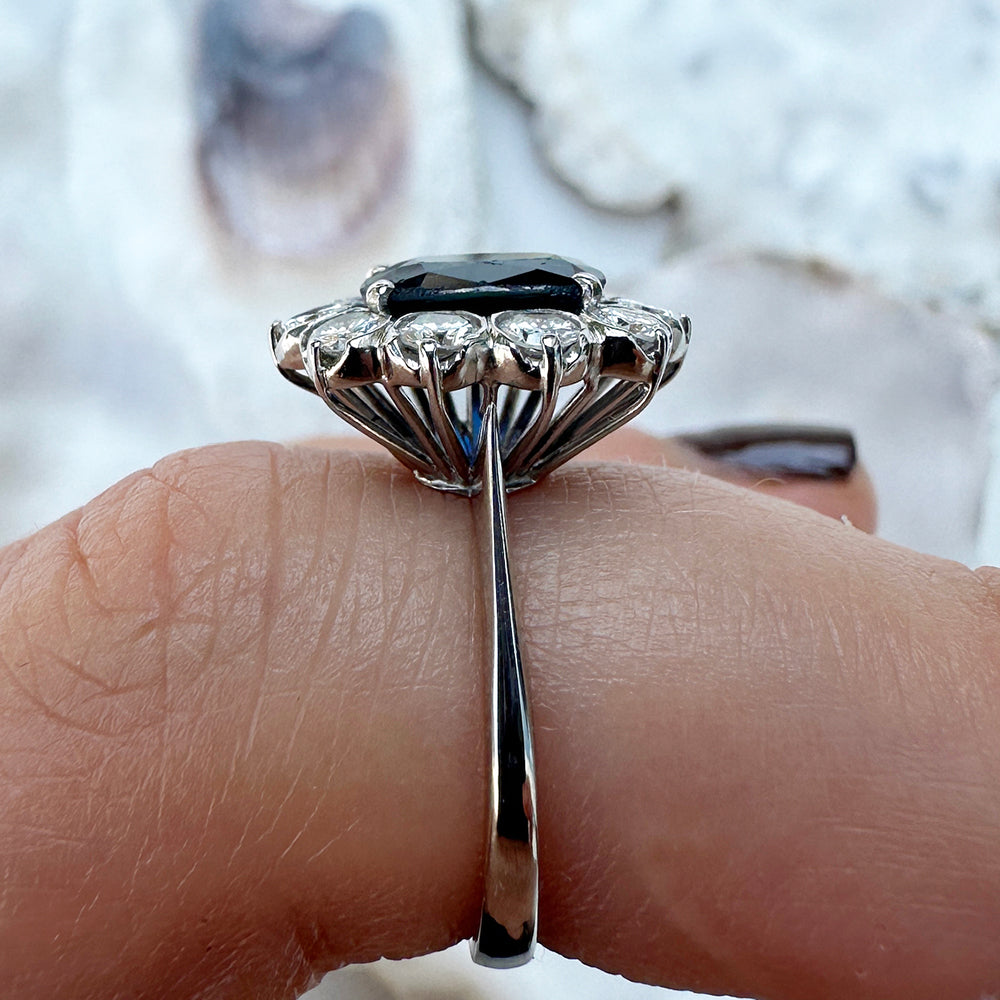 Vintage Sapphire & Diamond Cluster