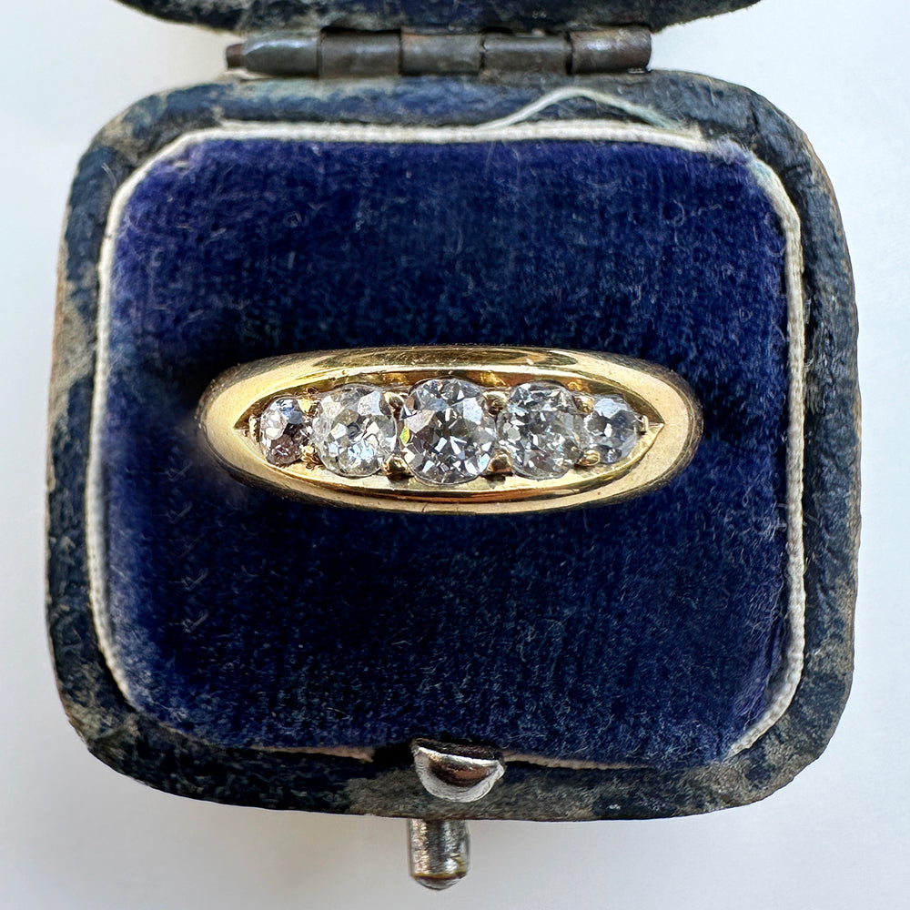 Antique 1890 Diamond Five Stone Ring