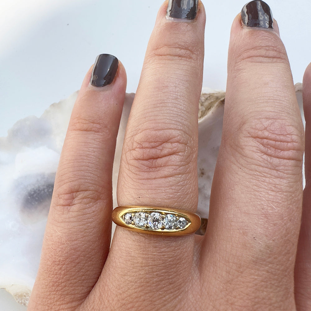 Antique 1890 Diamond Five Stone Ring