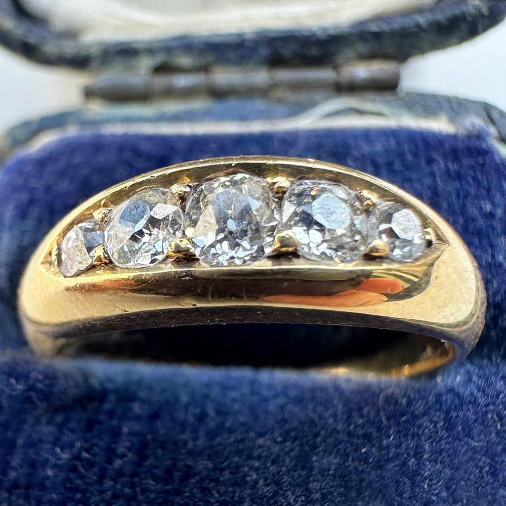 Antique 1890 Diamond Five Stone Ring