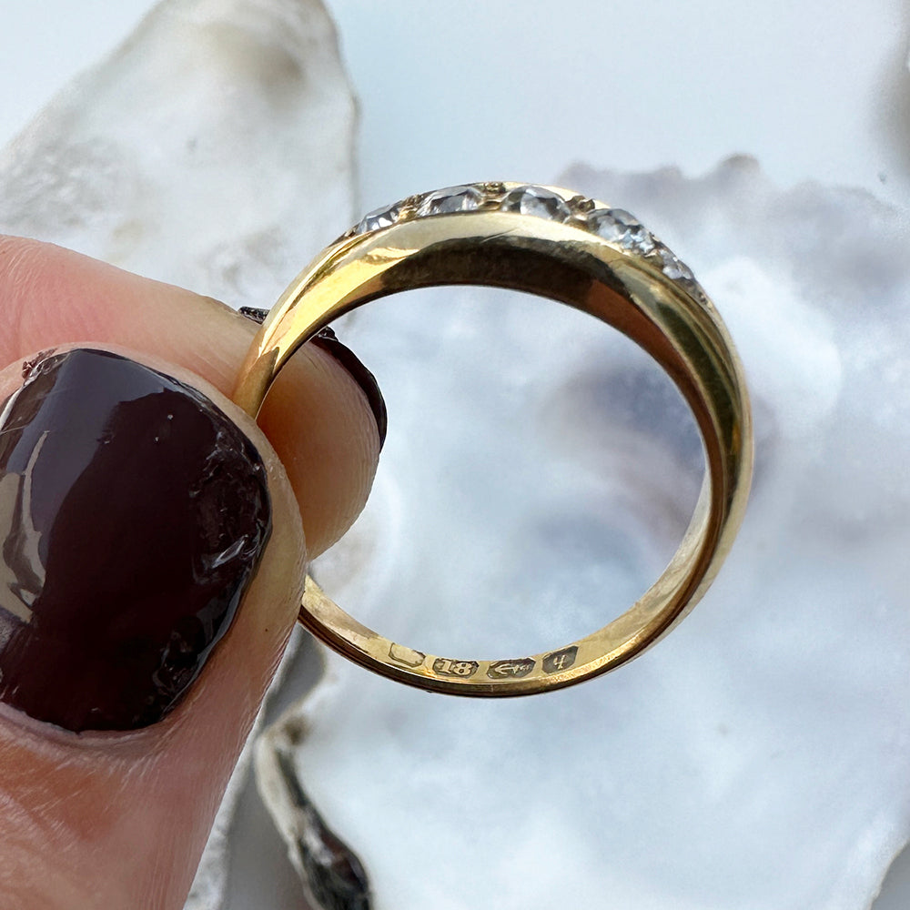 Antique 1890 Diamond Five Stone Ring