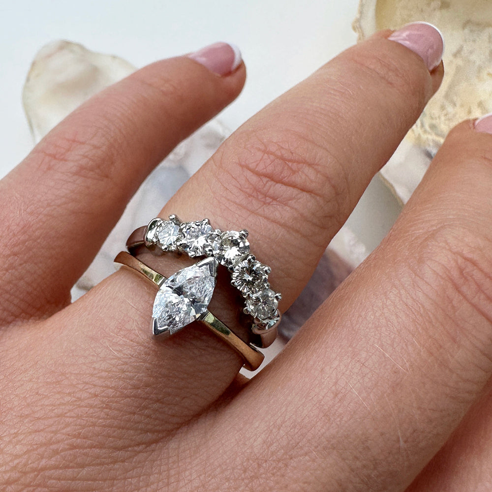 Vintage Marquise Diamond Solitaire Engagement Ring