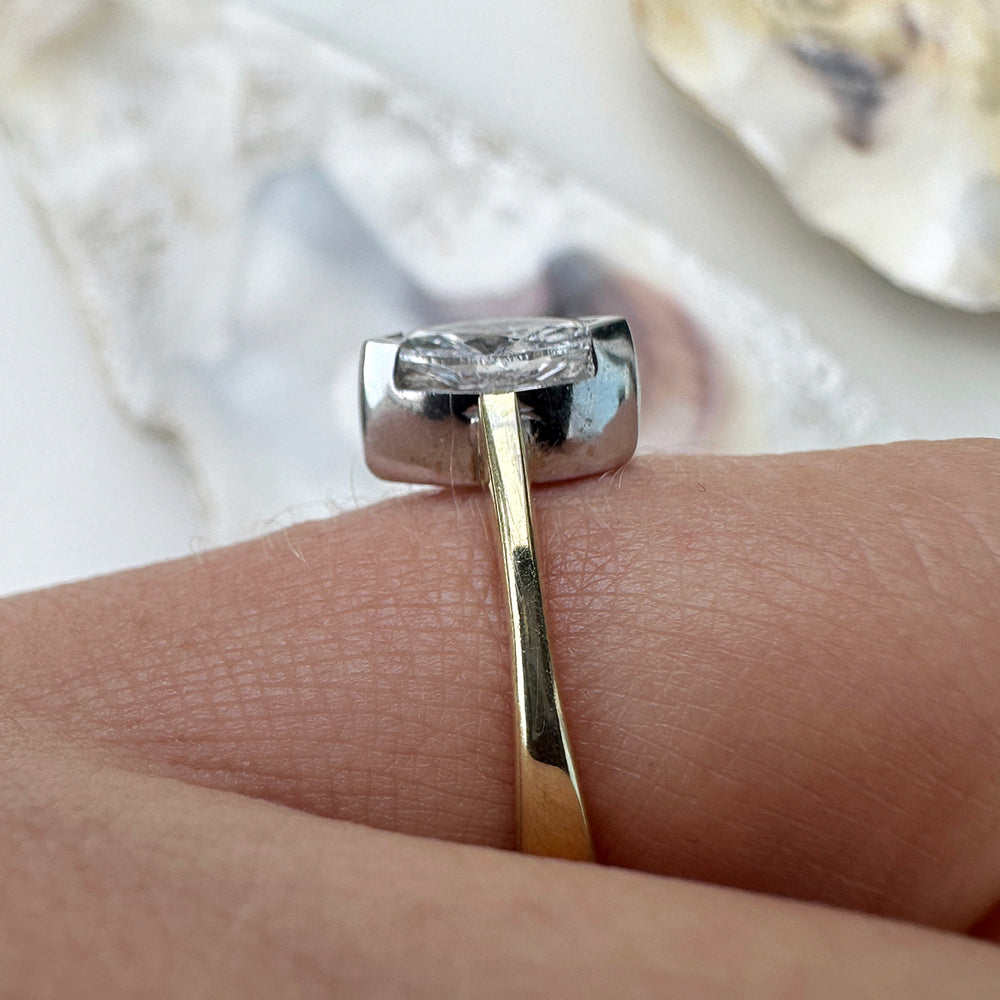 Vintage Marquise Diamond Solitaire Engagement Ring