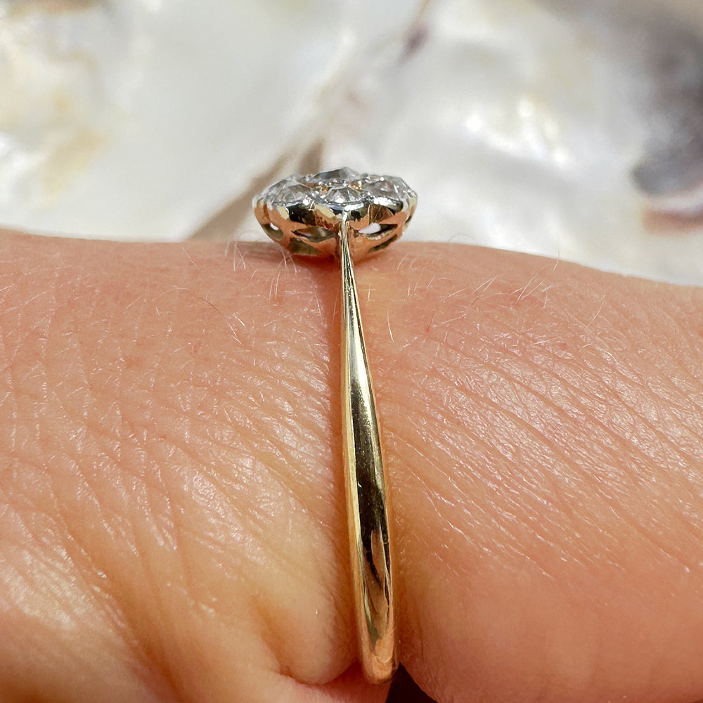 Antique Old European Cut Diamond Daisy Ring