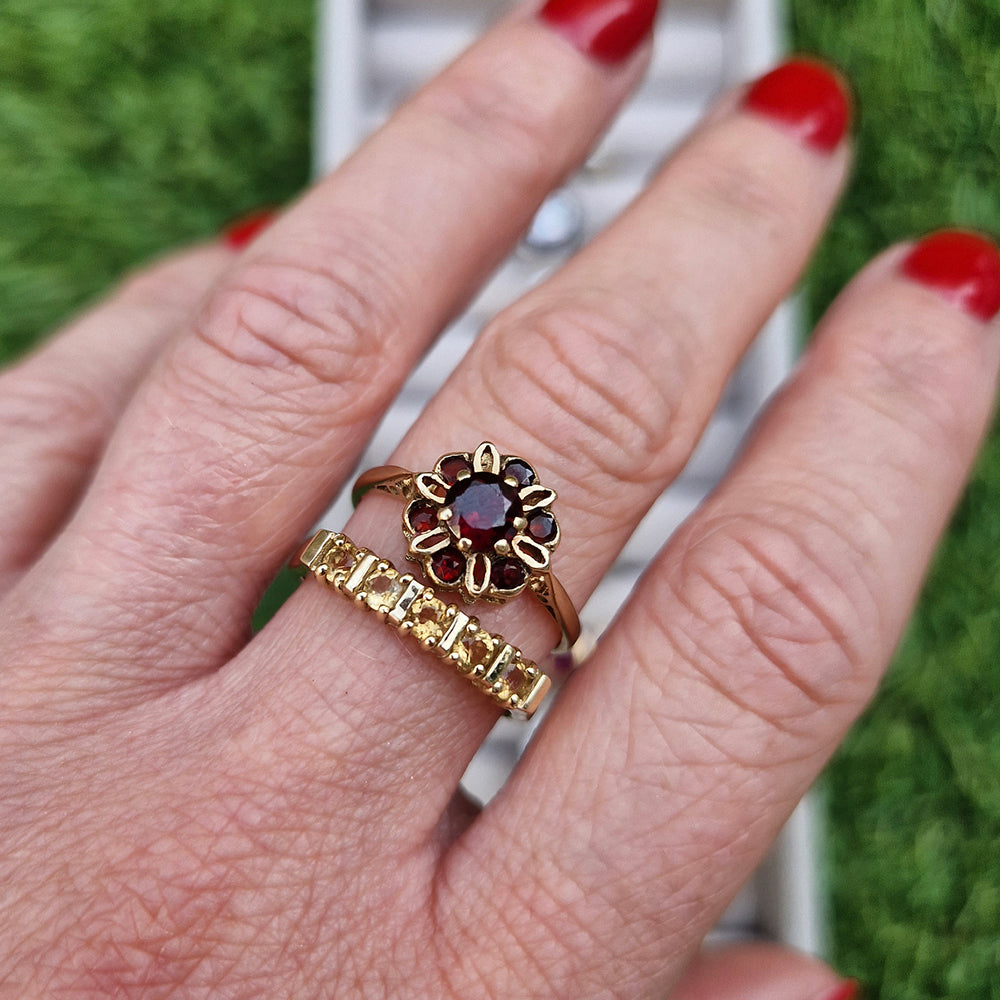 Vintage Garnet Cluster Ring