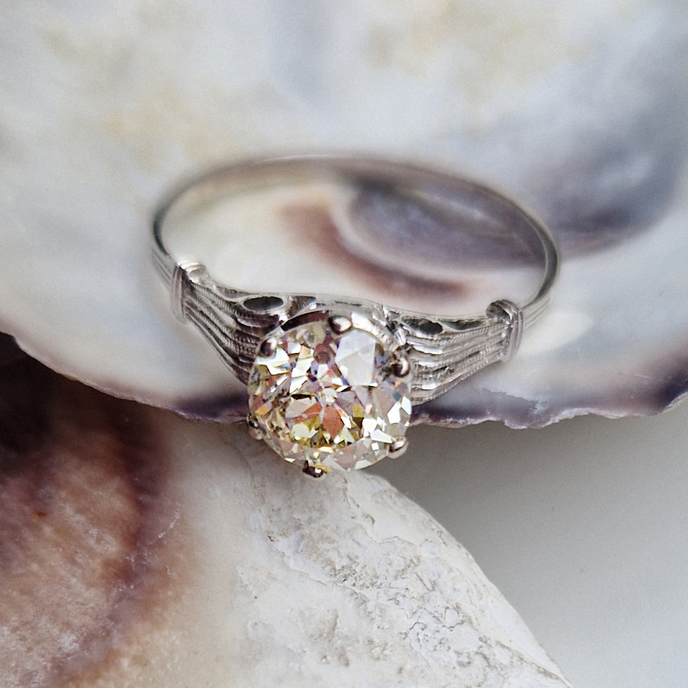 Vintage 1.52ct Diamond Solitaire Engagement Ring