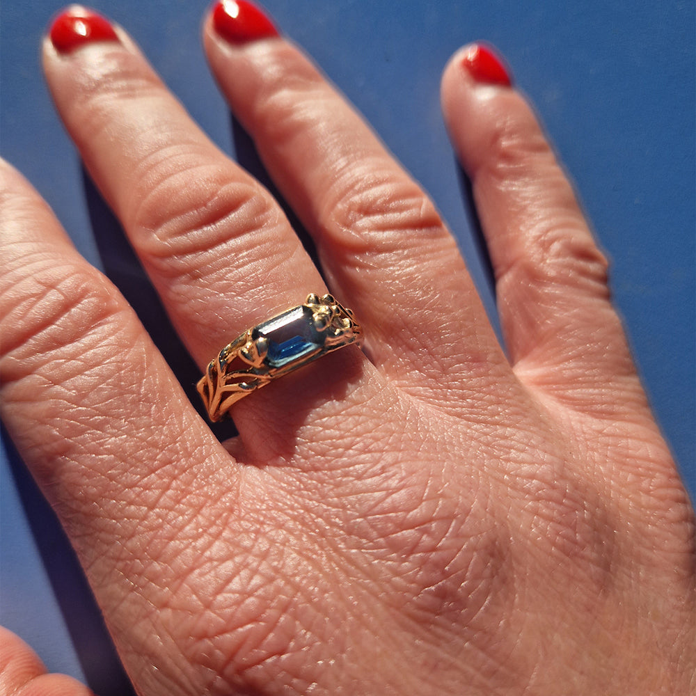 Vintage Topaz & Diamond Dress Ring