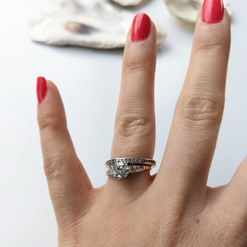 Antique 0.93ct Old European Cut Diamond Solitaire Ring