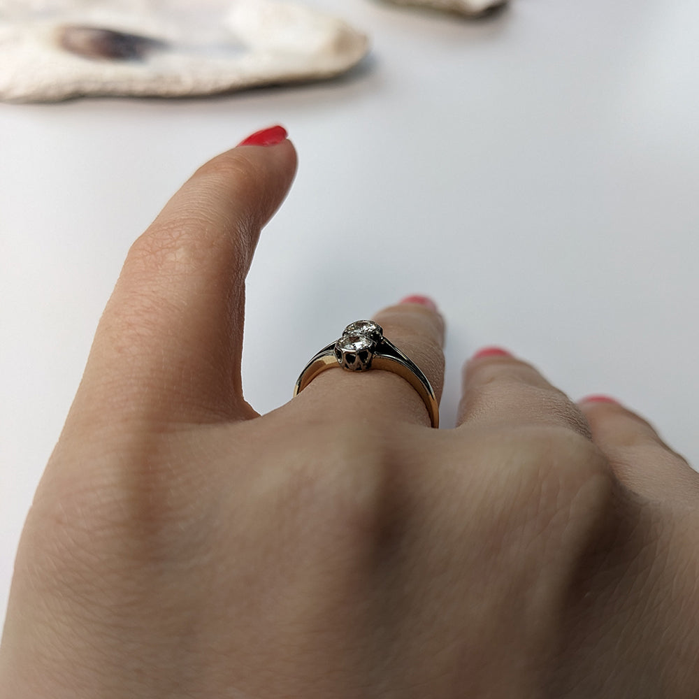 Vintage Double Diamond Toi et Moi Ring