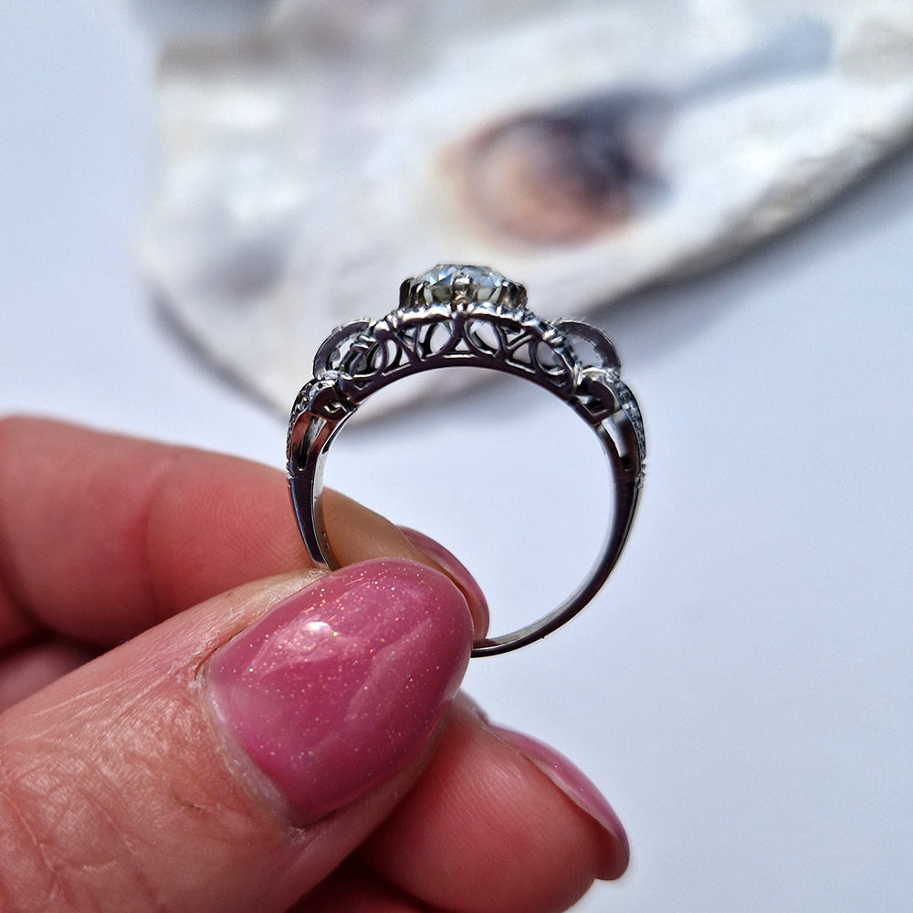 Antique Art Deco Old European Cut Diamond Ring
