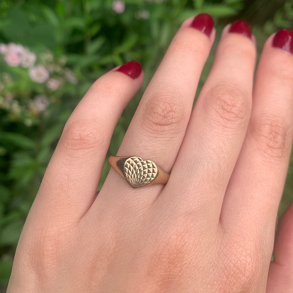 1969 Vintage Gold Heart Ring