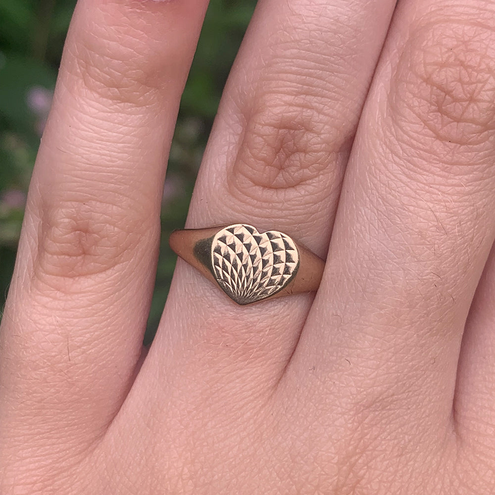 1969 Vintage Gold Heart Ring
