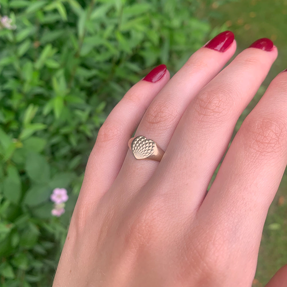 1969 Vintage Gold Heart Ring