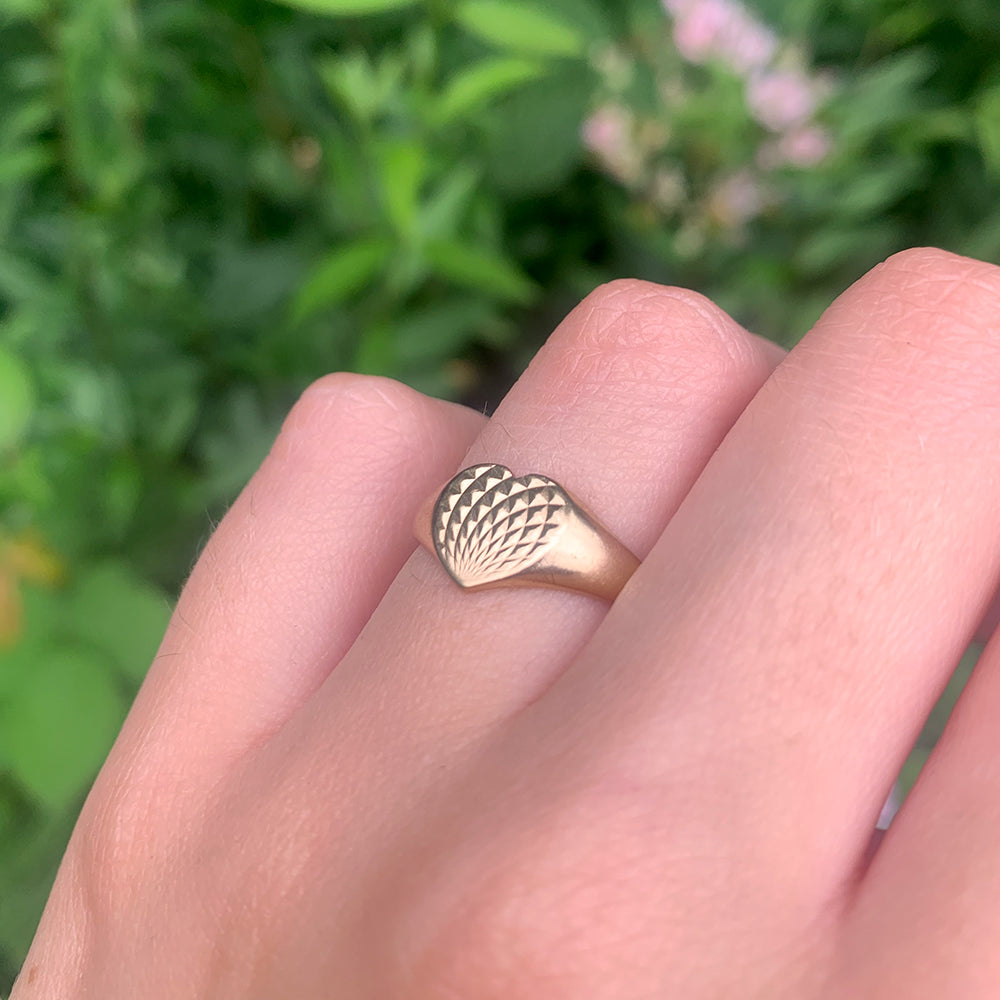 1969 Vintage Gold Heart Ring