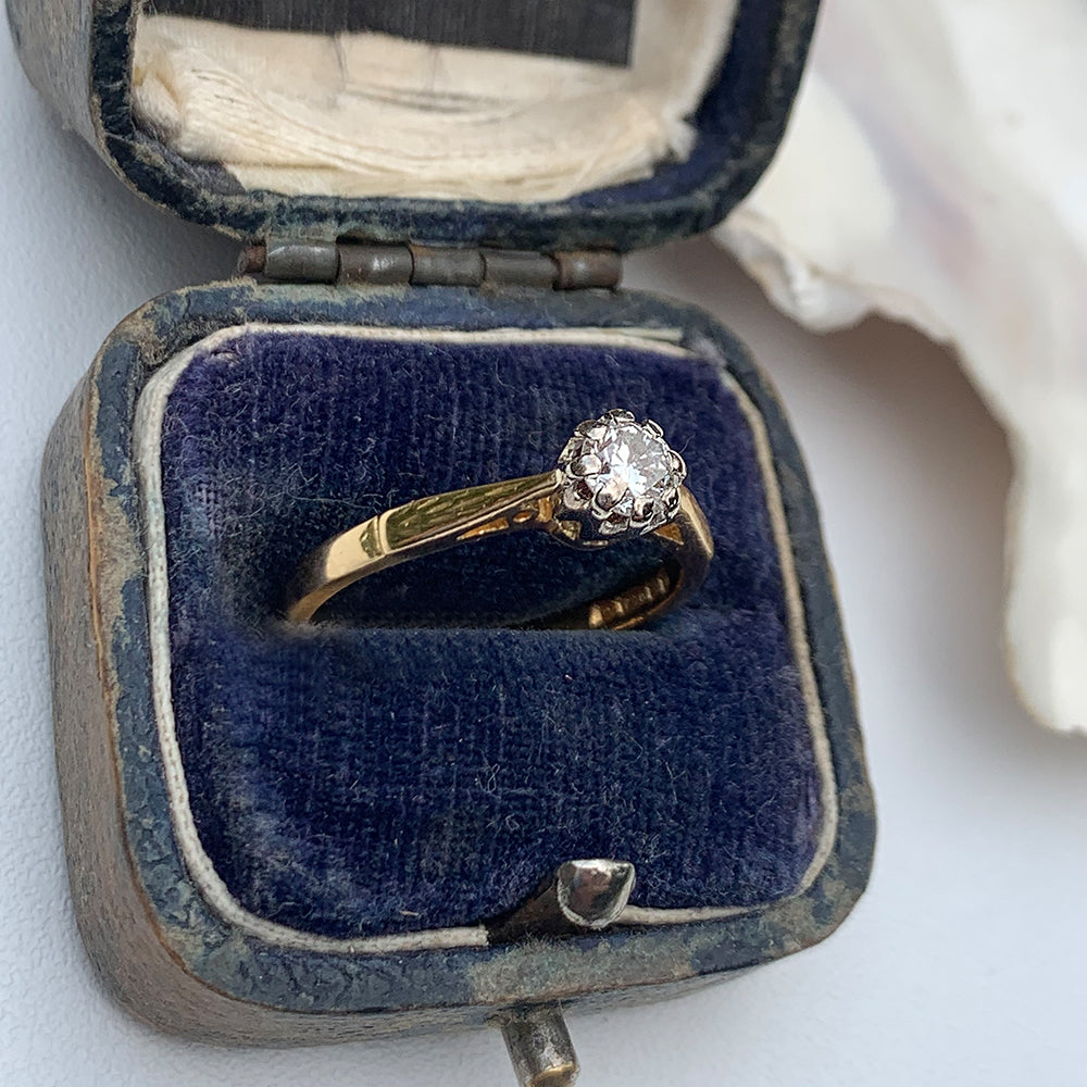 c1980's Vintage 0.20ct Diamond Solitaire Ring