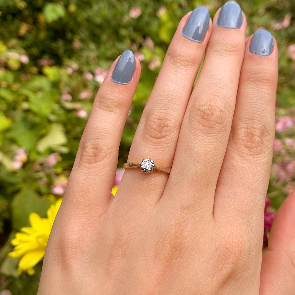 c1980's Vintage 0.20ct Diamond Solitaire Ring