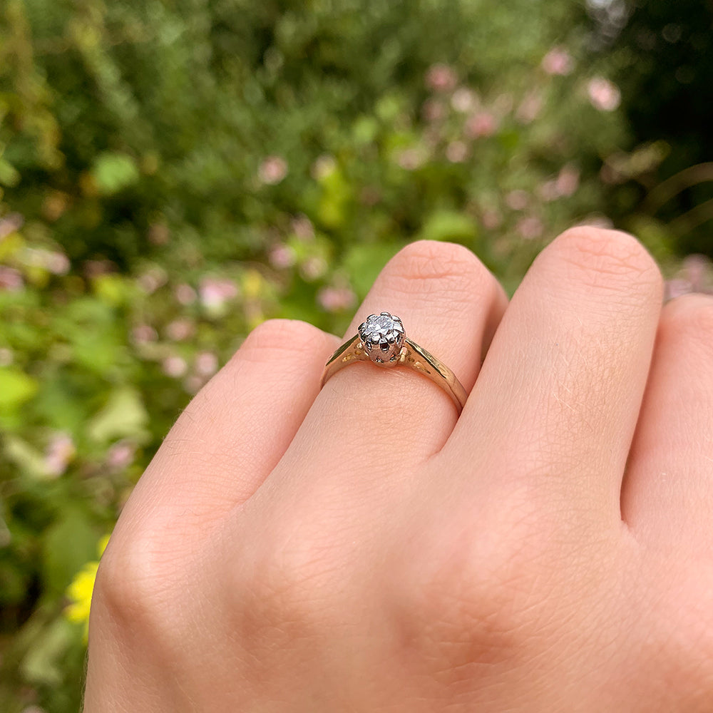 c1980's Vintage 0.20ct Diamond Solitaire Ring