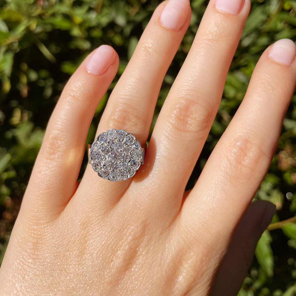 Antique 2.0ct Diamond Cluster Ring