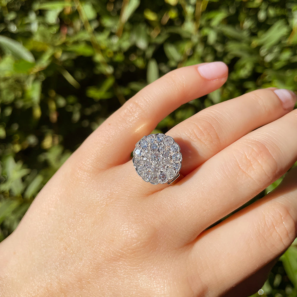 Antique 2.0ct Diamond Cluster Ring