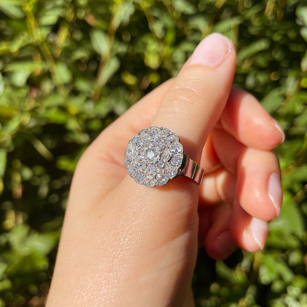 Antique 2.0ct Diamond Cluster Ring