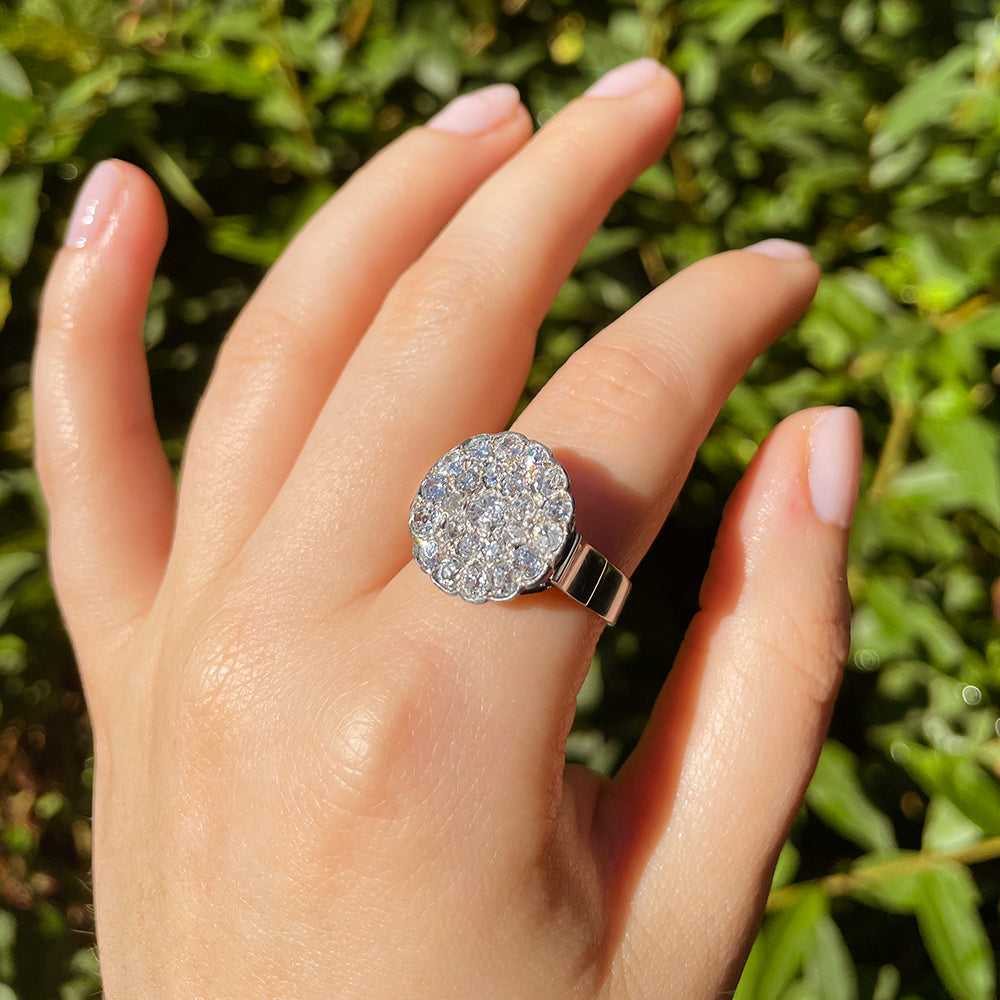 Antique 2.0ct Diamond Cluster Ring