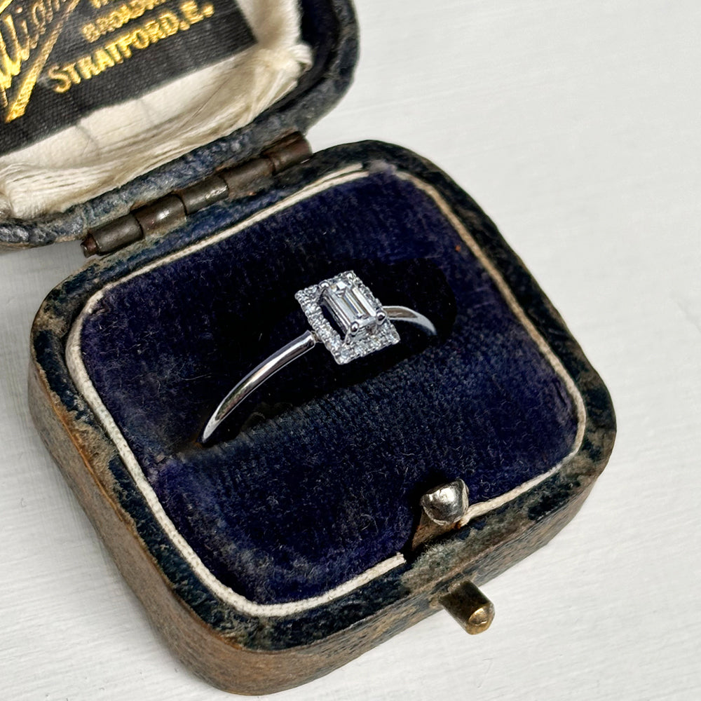 Vintage Baguette Diamond Cluster Ring
