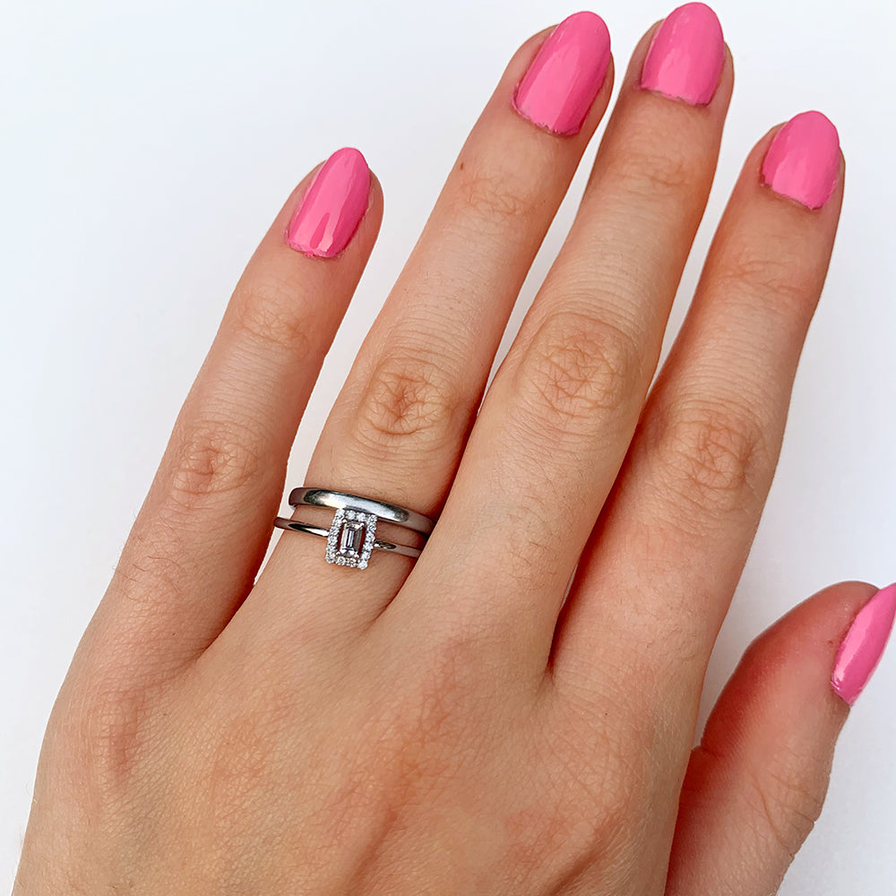Vintage Baguette Diamond Cluster Ring