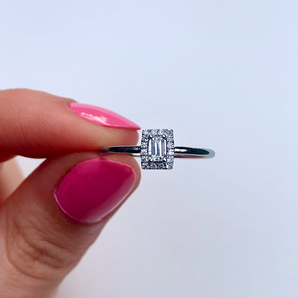 Vintage Baguette Diamond Cluster Ring