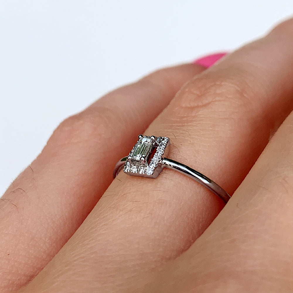 Vintage Baguette Diamond Cluster Ring
