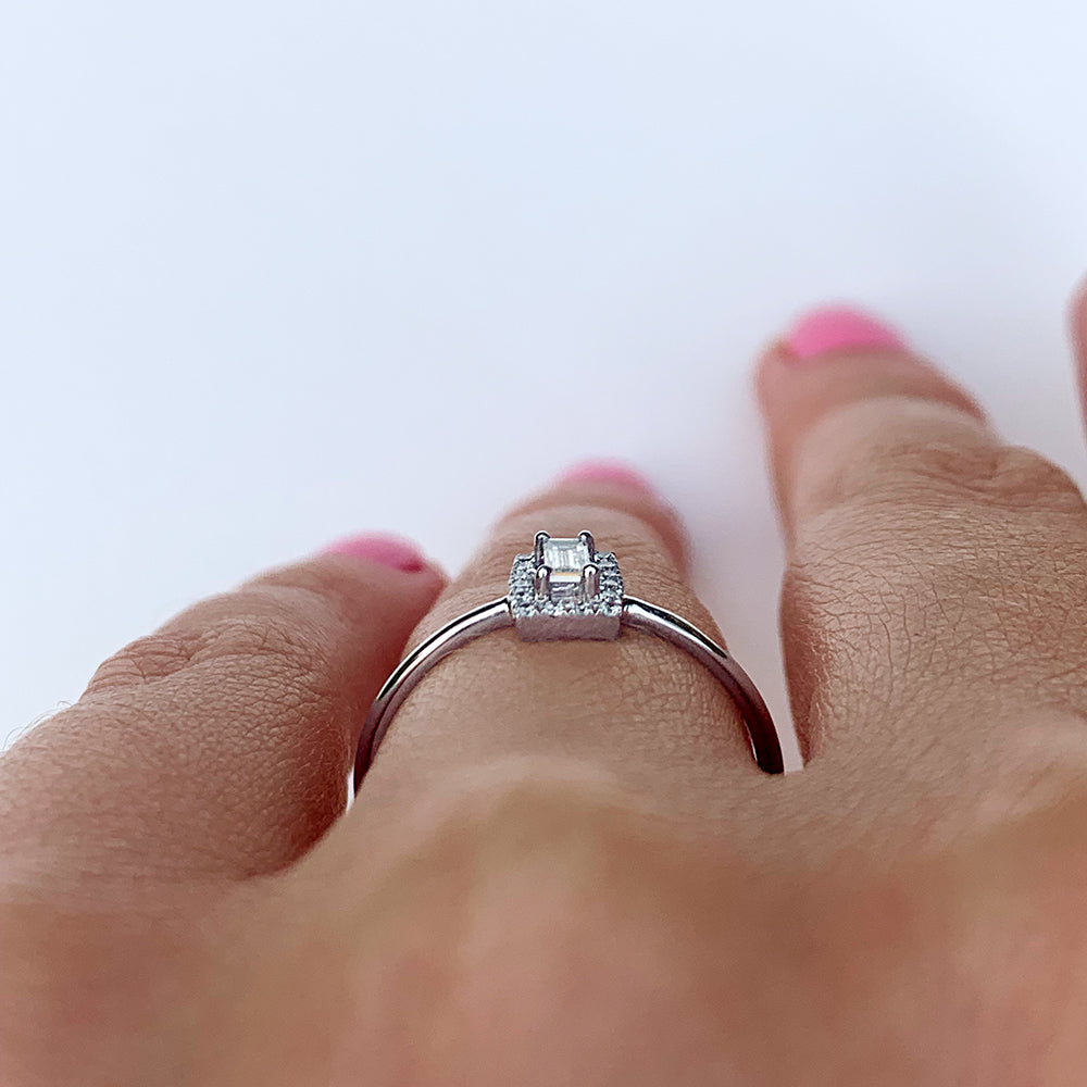 Vintage Baguette Diamond Cluster Ring