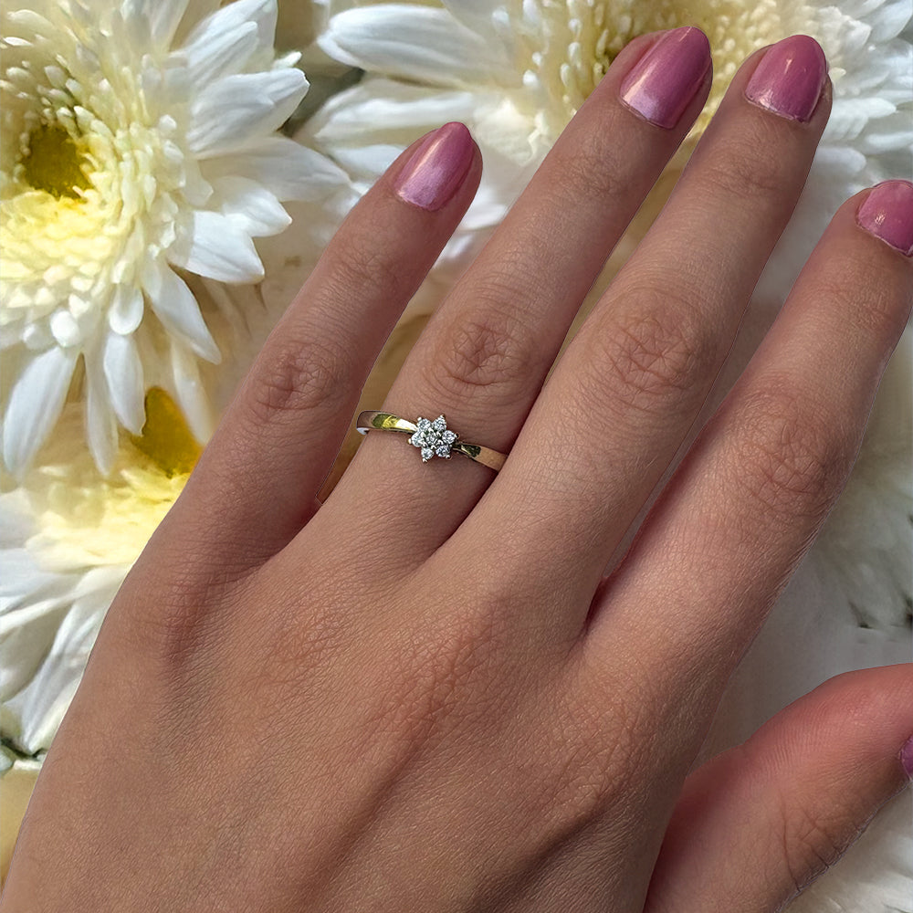 Vintage Diamond Floral Cluster Ring