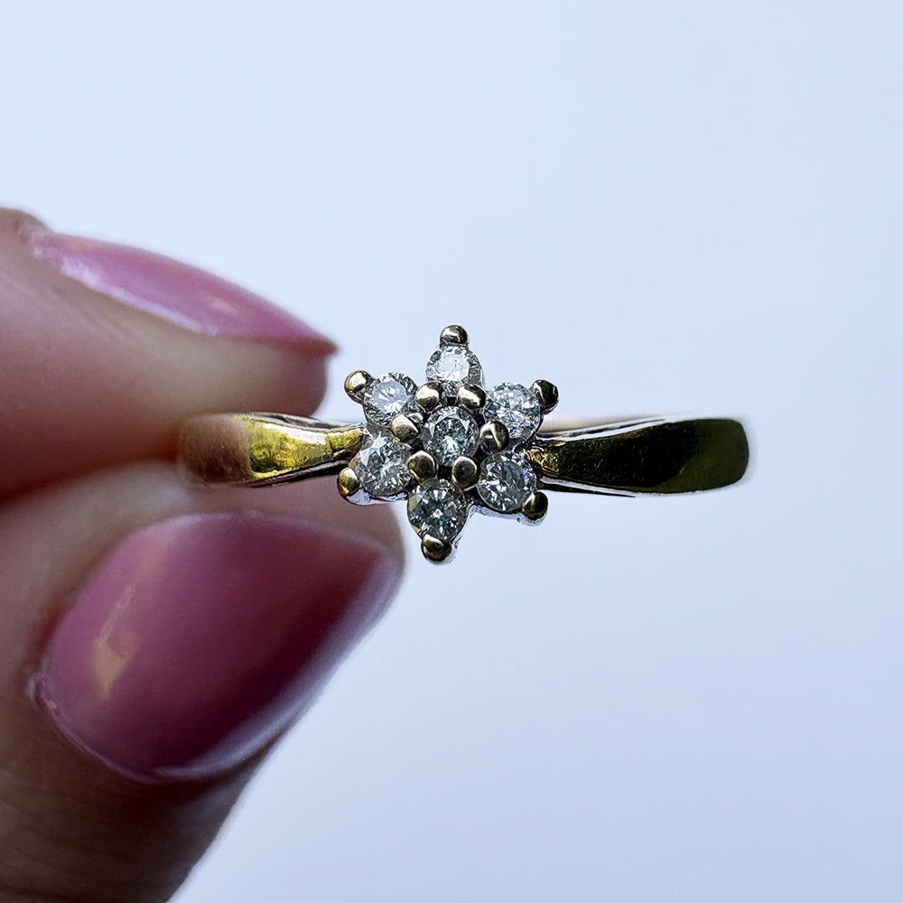Vintage Diamond Floral Cluster Ring