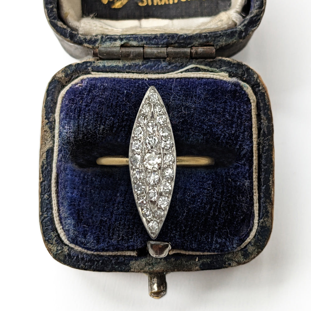 Vintage 0.43ct Marquise Diamond Cluster Ring