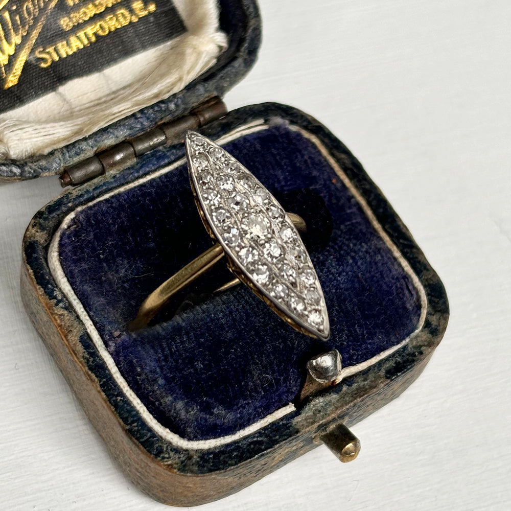 Vintage 0.43ct Marquise Diamond Cluster Ring