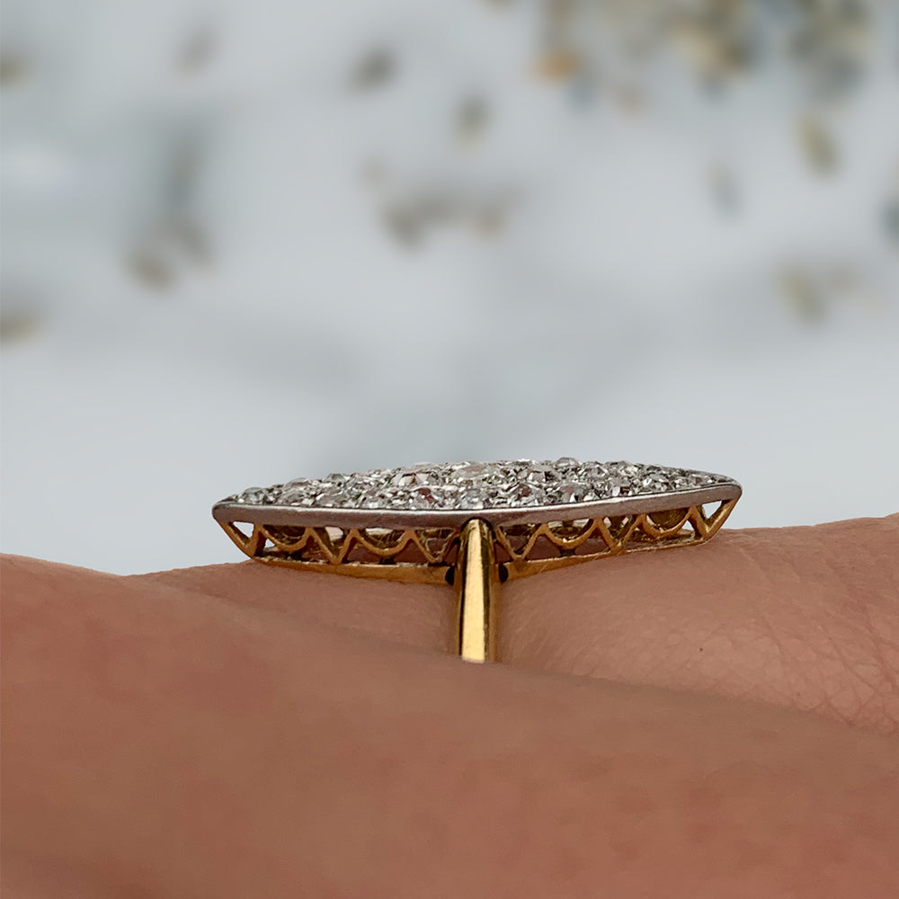 Vintage 0.43ct Marquise Diamond Cluster Ring