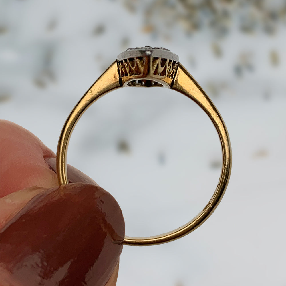 Vintage 0.43ct Marquise Diamond Cluster Ring