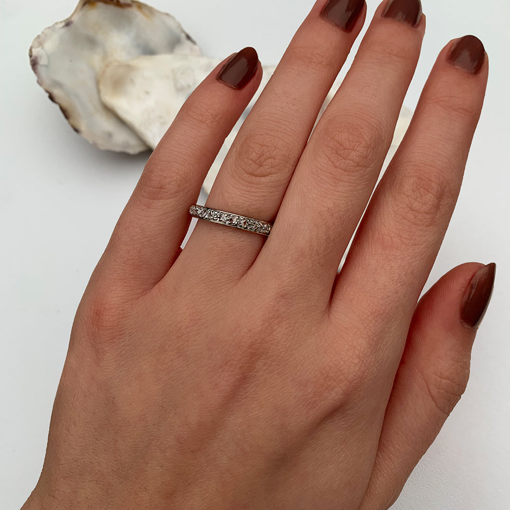 Victorian Rose Cut Diamond Full Eternity Band