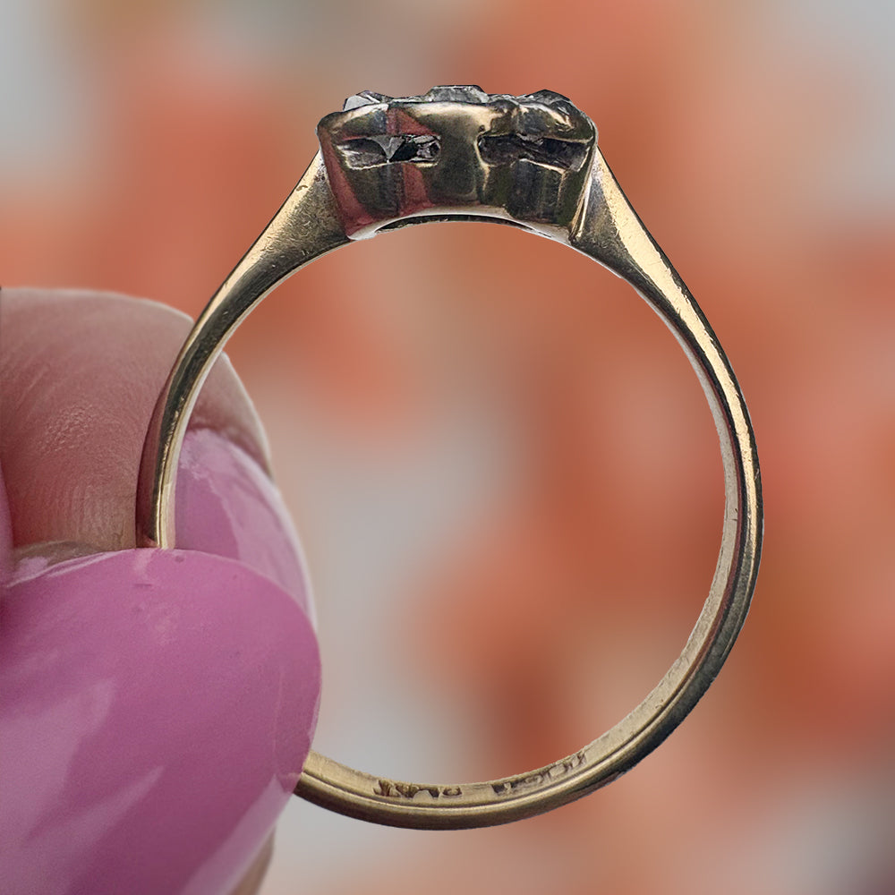 Antique Old European Cut Diamond Daisy Cluster Ring