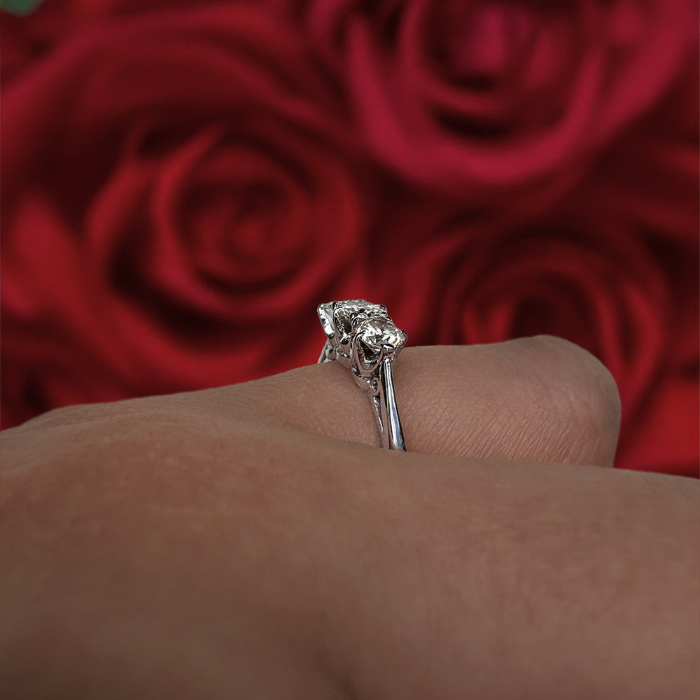 Vintage 0.65ct Diamond Trilogy Ring